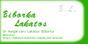 biborka lakatos business card