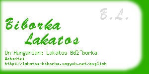 biborka lakatos business card